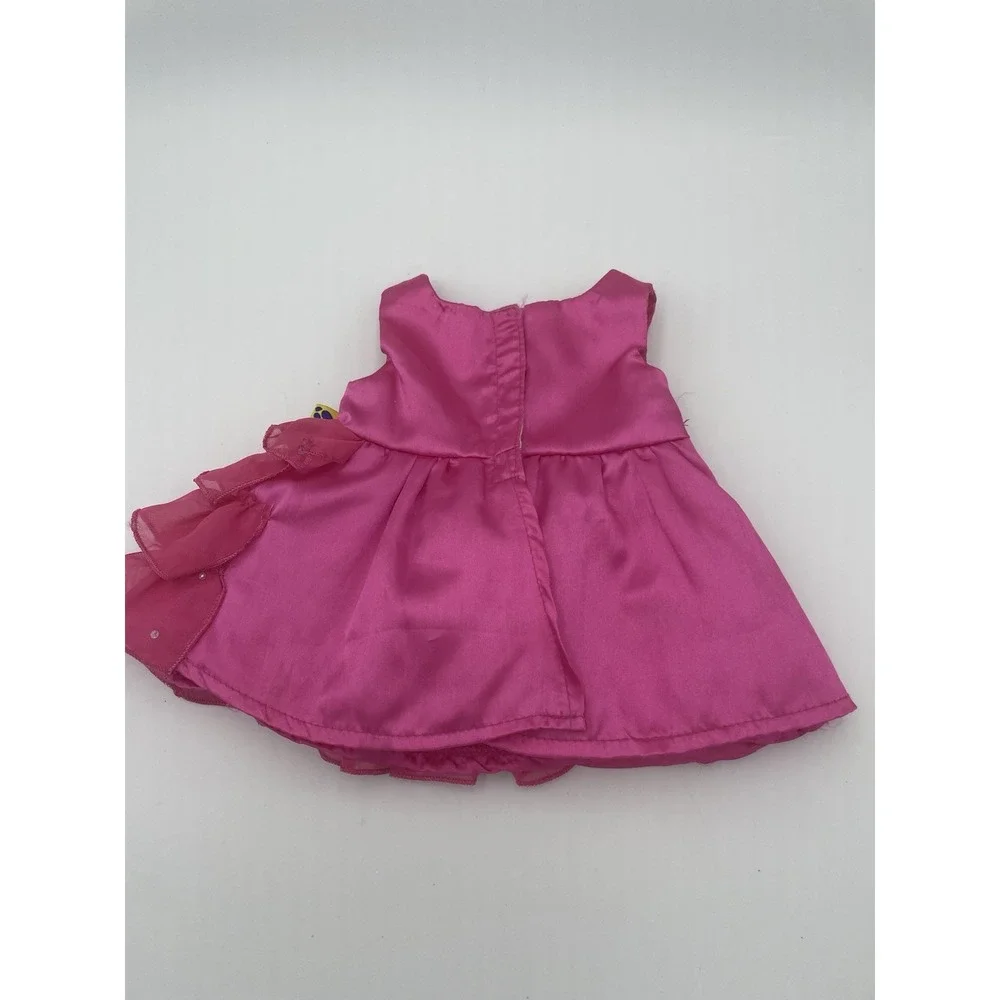 Build a‎ Bear Pink Satin Dress Ruffles Sequins Rosette